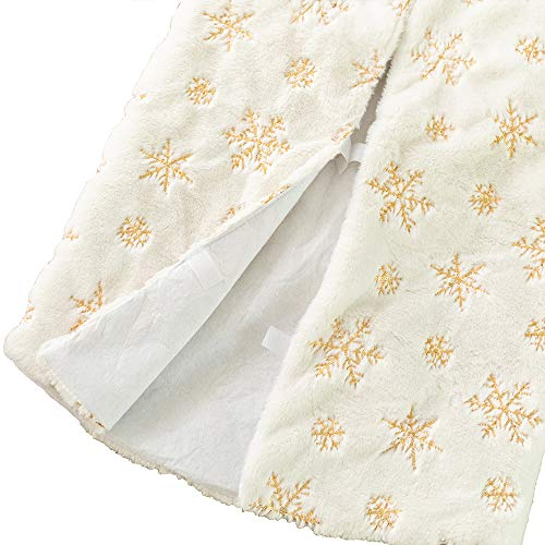Foto 4 pulgar | Falda Para Árbol De Navidad Amidaky, Piel Sintética Blanca, 90 Cm De Diámetro - Venta Internacional.