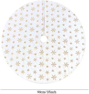 Foto 4 | Falda Para Árbol De Navidad Amidaky, Piel Sintética Blanca, 90 Cm De Diámetro - Venta Internacional.