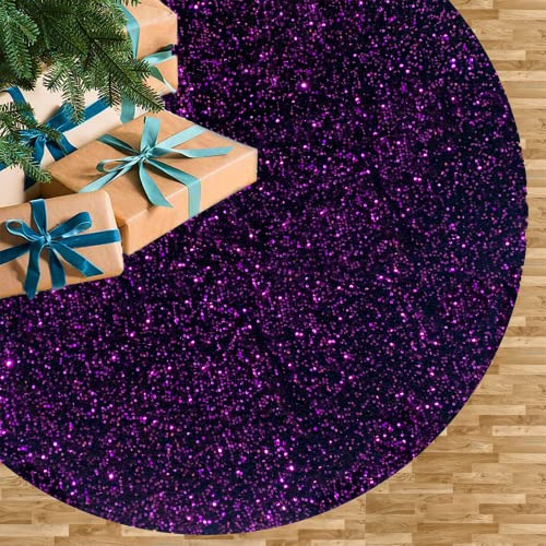 Foto 1 | Falda Para Árbol De Navidad Fuhsy, Lentejuelas De Terciopelo Morado, 53 Cm - Venta Internacional.
