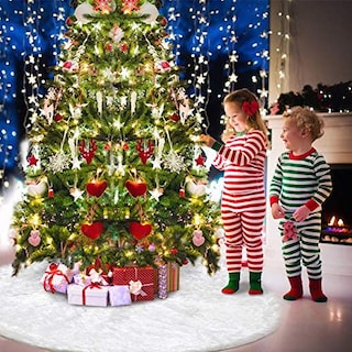 Foto 6 | Falda Deggod Para Árbol De Navidad, Piel Sintética Blanca, 90 Cm De Diámetro - Venta Internacional.