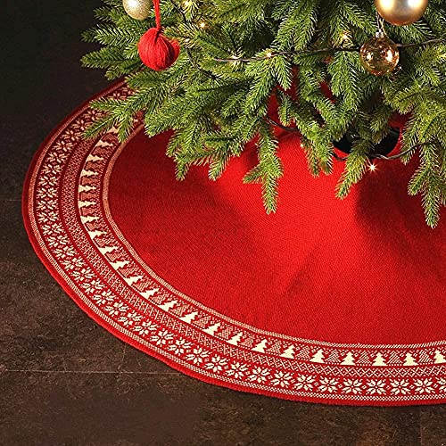 Foto 6 pulgar | Falda De Árbol De Navidad Dremisland Tejida Con Forma De Copo De Nieve, 90 Cm, Color Rojo - Venta Internacional.