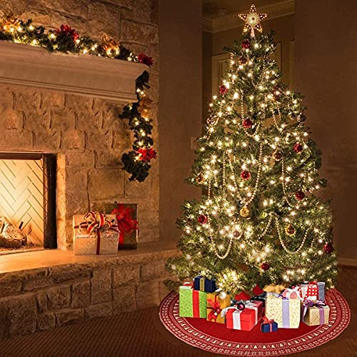Foto 8 pulgar | Falda De Árbol De Navidad Dremisland Tejida Con Forma De Copo De Nieve, 90 Cm, Color Rojo - Venta Internacional.
