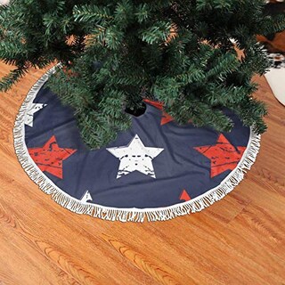 Foto 2 | Faldón Para Árbol De Navidad Con Bandera Estadounidense Mount Hour, 76 Cm - Venta Internacional.