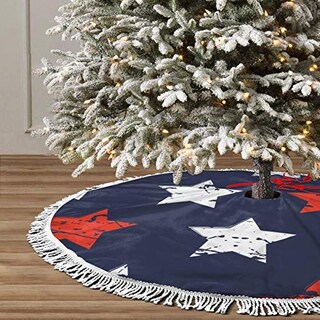 Foto 3 | Faldón Para Árbol De Navidad Con Bandera Estadounidense Mount Hour, 76 Cm - Venta Internacional.