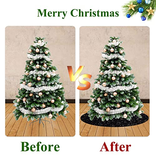 Foto 7 pulgar | Falda De Árbol De Navidad Fuhsy Con Lentejuelas De Terciopelo Negro De 46 Pulgadas - Venta Internacional.