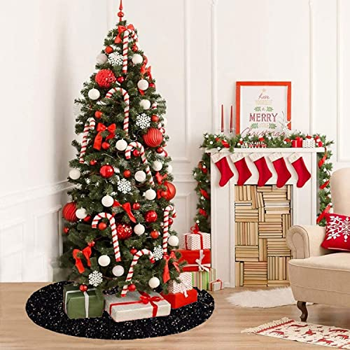 Foto 8 pulgar | Falda De Árbol De Navidad Fuhsy Con Lentejuelas De Terciopelo Negro De 46 Pulgadas - Venta Internacional.