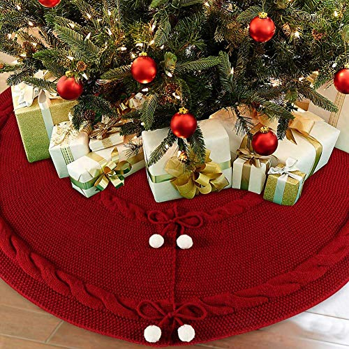 Foto 2 pulgar | Falda Con Forma De Árbol De Navidad, Punto Cálido, 122 Cm, Color Rojo - Venta Internacional.