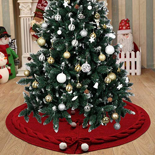 Foto 7 pulgar | Falda Con Forma De Árbol De Navidad, Punto Cálido, 122 Cm, Color Rojo - Venta Internacional.