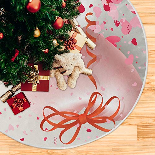 Foto 6 pulgar | Falda Para Árbol De Navidad Qilmy, 35.4 Pulgadas, Gamuza De Poliéster Rosa - Venta Internacional.