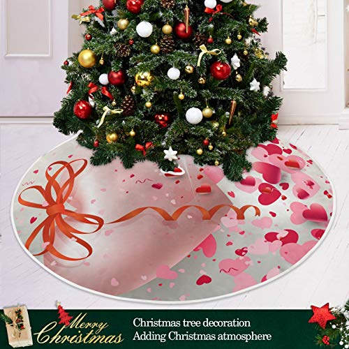 Foto 7 pulgar | Falda Para Árbol De Navidad Qilmy, 35.4 Pulgadas, Gamuza De Poliéster Rosa - Venta Internacional.