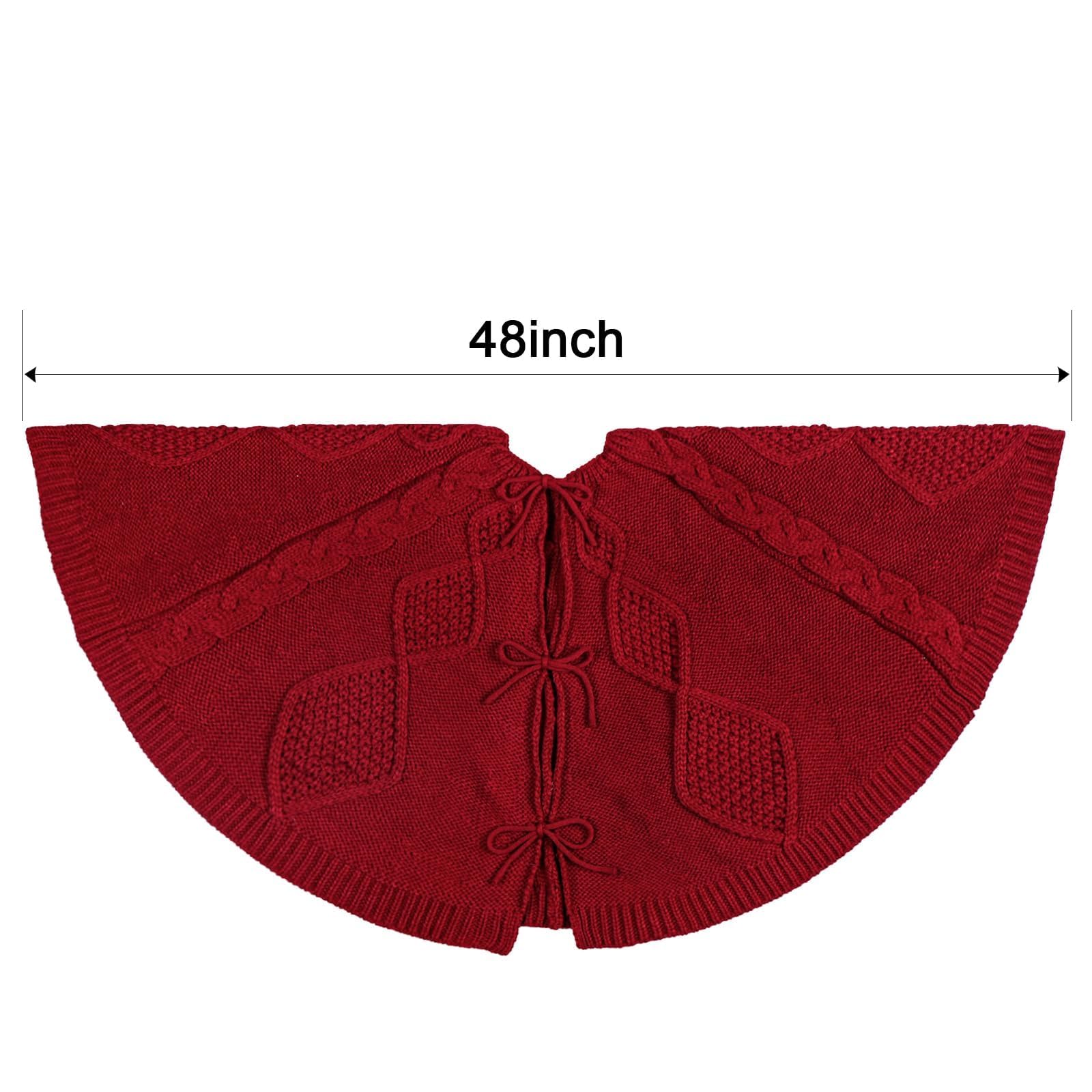 Foto 2 | Falda Para Árbol De Navidad, Tejida Limbridge, 122 Cm, Color Rojo Vino - Venta Internacional.