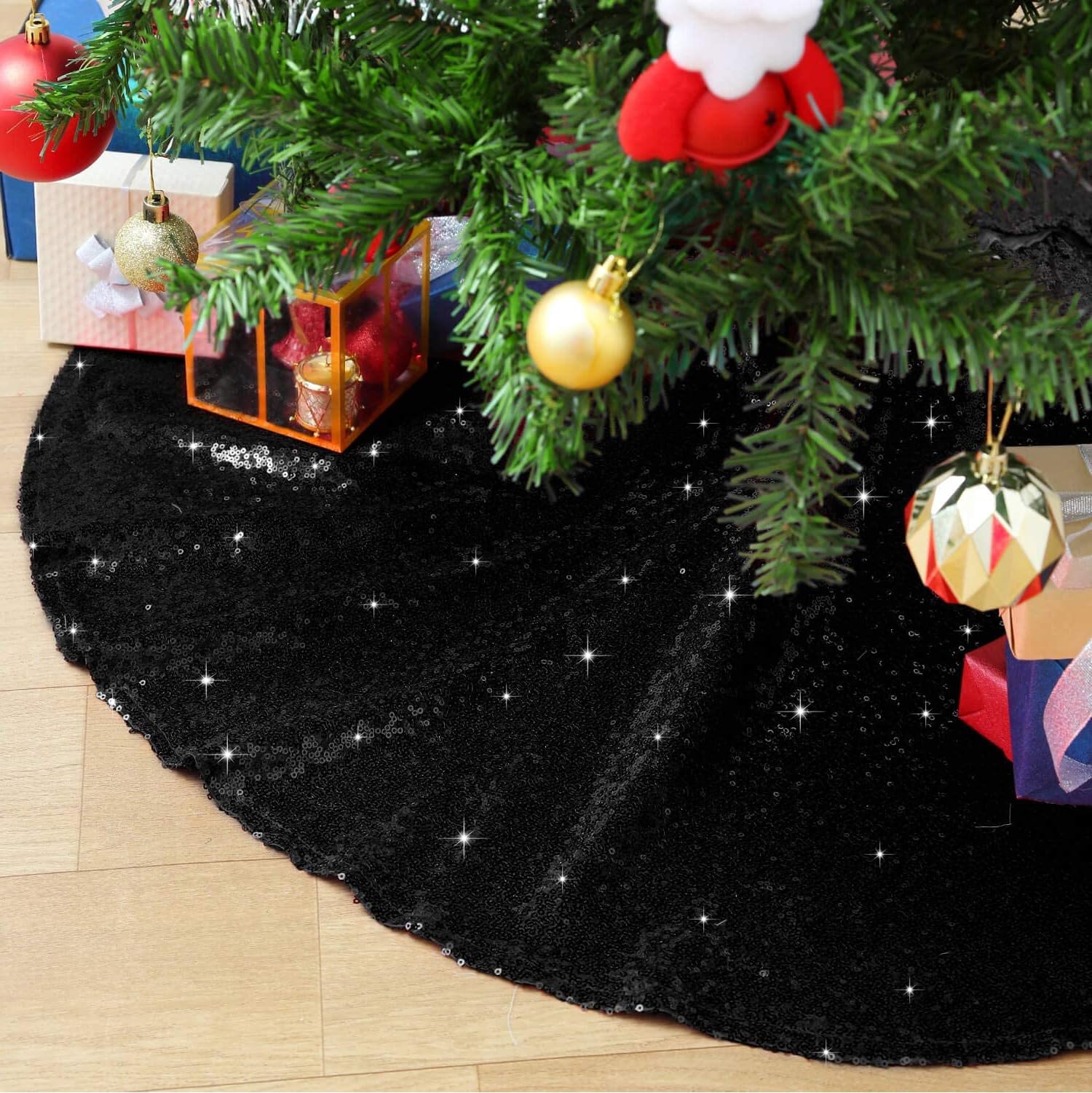 Foto 2 pulgar | Falda B-cool Para Árbol De Navidad Bordada Con Lentejuelas, 91 Cm, Color Negro - Venta Internacional.