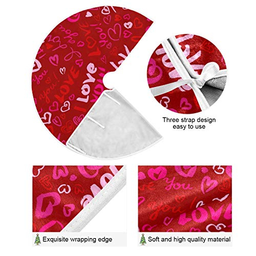 Foto 2 | Falda Para Árbol De Navidad Qilmy Love Heart, Doble Capa, 90 Cm - Venta Internacional.