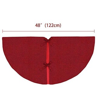 Foto 3 | Falda Para Árbol De Navidad Ivenf, Arpillera Burdeos, 122 Cm De Diámetro - Venta Internacional.