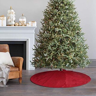 Foto 7 | Falda Para Árbol De Navidad Ivenf, Arpillera Burdeos, 122 Cm De Diámetro - Venta Internacional.