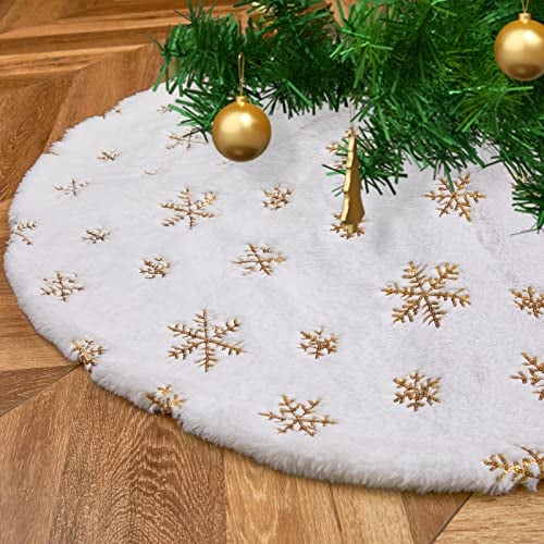 Falda B-cool Para Árbol De Navidad, Piel Sintética, 122 Cm, Con Lentejuelas Doradas - Venta Internacional. $646