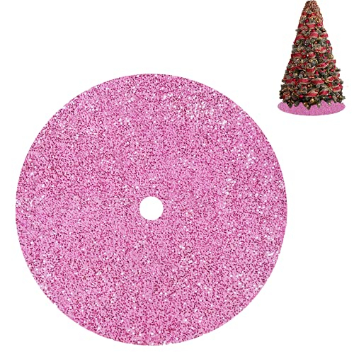 Foto 2 pulgar | Falda De Árbol De Navidad Fuhsy Con Lentejuelas De Terciopelo Rosa 116 Cm - Venta Internacional.