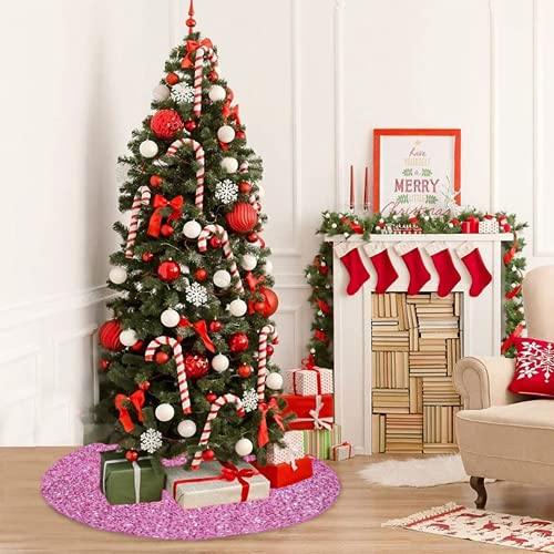 Foto 3 pulgar | Falda De Árbol De Navidad Fuhsy Con Lentejuelas De Terciopelo Rosa 116 Cm - Venta Internacional.
