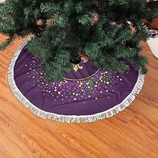 Foto 2 | Falda Con Forma De Árbol De Navidad Freehotu Para Mardi Gras, Morado Y Dorado, Con Forma De Flor D - Venta Internacion
