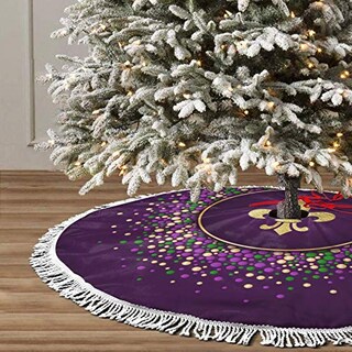 Foto 3 | Falda Con Forma De Árbol De Navidad Freehotu Para Mardi Gras, Morado Y Dorado, Con Forma De Flor D - Venta Internacion