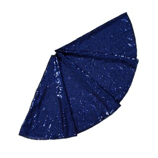 Foto 1 | Falda Para Árbol De Navidad Con Lentejuelas Shinybeauty De 48 Pulgadas, Color Azul Marino - Venta Internacional.