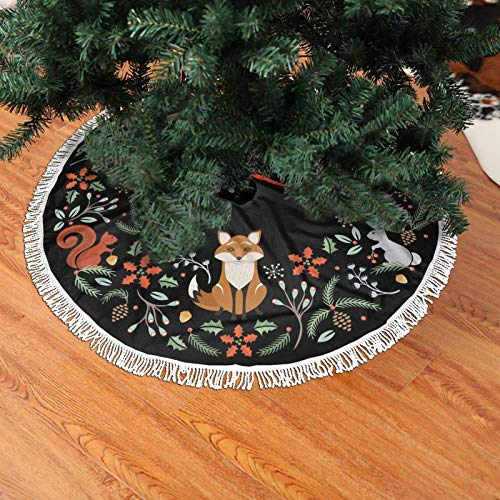 Foto 3 pulgar | Falda Para Árbol De Navidad, Corona Forestal Con Forma De Zorro, 48 Cm De Diámetro - Venta Internacional.