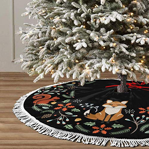 Foto 4 pulgar | Falda Para Árbol De Navidad, Corona Forestal Con Forma De Zorro, 48 Cm De Diámetro - Venta Internacional.