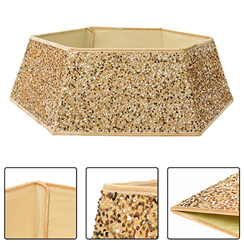 Foto 2 | Collar Para Árbol De Navidad Con Lentejuelas, 85 Cm, Color Champán Dorado - Venta Internacional.