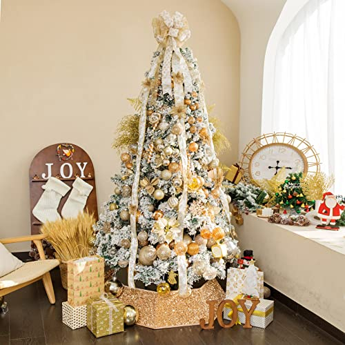 Foto 6 pulgar | Collar Para Árbol De Navidad Con Lentejuelas, 85 Cm, Color Champán Dorado - Venta Internacional.