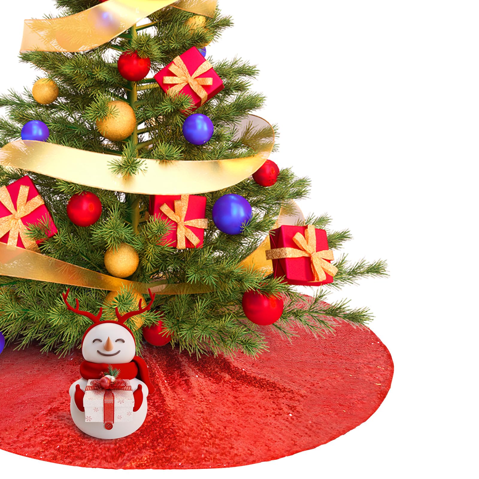 Foto 2 pulgar | Falda Para Árbol De Navidad Eternal Beauty Con Lentejuelas Rojas, 178 Cm De Diámetro - Venta Internacional.