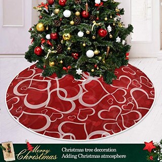 Foto 6 | Falda Para Árbol De Navidad Qilmy Love Heart, Doble Capa, 90 Cm - Venta Internacional.