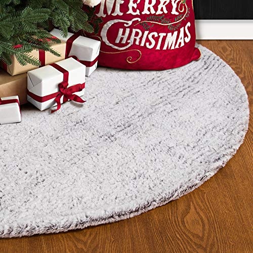 Faldón S-deal Para Árbol De Navidad, Piel Sintética, 122 Cm, Blanco Grisáceo - Venta Internacional. $881