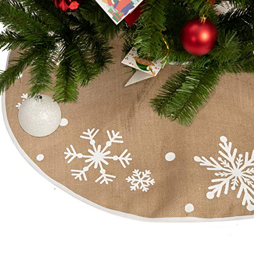 Foto 2 pulgar | Falda Para Árbol De Navidad Joiedomi, 36 Cm, Rústica, De Arpillera Con Copo De Nieve - Venta Internacional.