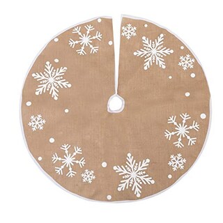 Foto 4 | Falda Para Árbol De Navidad Joiedomi, 36 Cm, Rústica, De Arpillera Con Copo De Nieve - Venta Internacional.