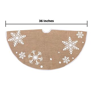 Foto 6 | Falda Para Árbol De Navidad Joiedomi, 36 Cm, Rústica, De Arpillera Con Copo De Nieve - Venta Internacional.