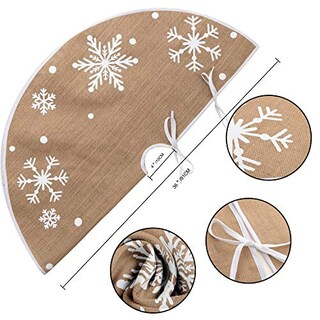 Foto 7 | Falda Para Árbol De Navidad Joiedomi, 36 Cm, Rústica, De Arpillera Con Copo De Nieve - Venta Internacional.