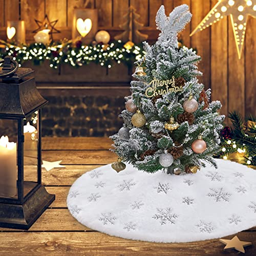 Foto 6 pulgar | Falda B-cool Para Árbol De Navidad, Piel Sintética, Color Blanco, 60 Cm, Con Lentejuelas - Venta Internacional.