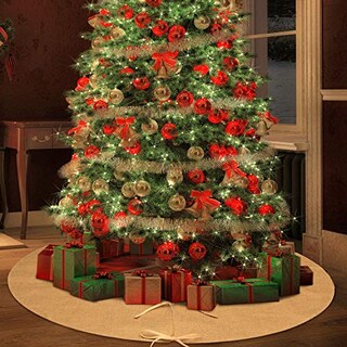 Foto 3 | Falda Para Árbol De Navidad Pangda, Lisa, De Arpillera, 120 Cm - Venta Internacional.