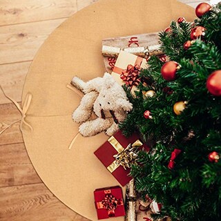 Foto 5 | Falda Para Árbol De Navidad Pangda, Lisa, De Arpillera, 120 Cm - Venta Internacional.