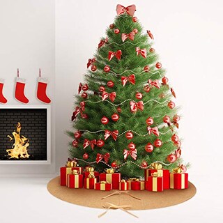 Foto 7 | Falda Para Árbol De Navidad Pangda, Lisa, De Arpillera, 120 Cm - Venta Internacional.