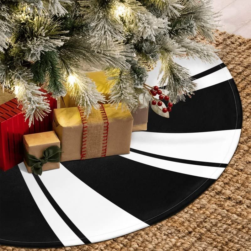 Foto 5 pulgar | Falda Para Árbol De Navidad Ajiiusv, Espiral Negra, 91 Cm, Sweet Candy Ca - Venta Internacional.