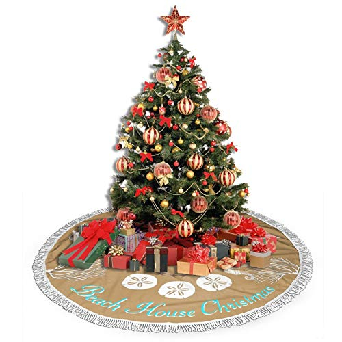 Foto 5 pulgar | Falda Para Árbol De Navidad Freehotu Beach Coral Christmas, 36 Cm - Venta Internacional.