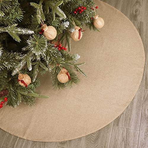 Faldón De Arpillera Ivenf De Doble Capa Para Árbol De Navidad, 122 Cm, Rústico - Venta Internacional. $692