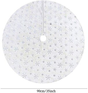 Foto 4 | Falda Para Árbol De Navidad Amidaky, Piel Sintética Blanca, 90 Cm De Diámetro - Venta Internacional.