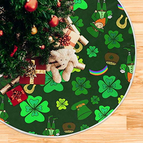 Foto 5 | Falda Para Árbol De Navidad Con Forma De Trébol Qilmy Para El Día De San Patricio, 90 Cm - Venta Internacional.