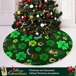 Foto 6 | Falda Para Árbol De Navidad Con Forma De Trébol Qilmy Para El Día De San Patricio, 90 Cm - Venta Internacional.