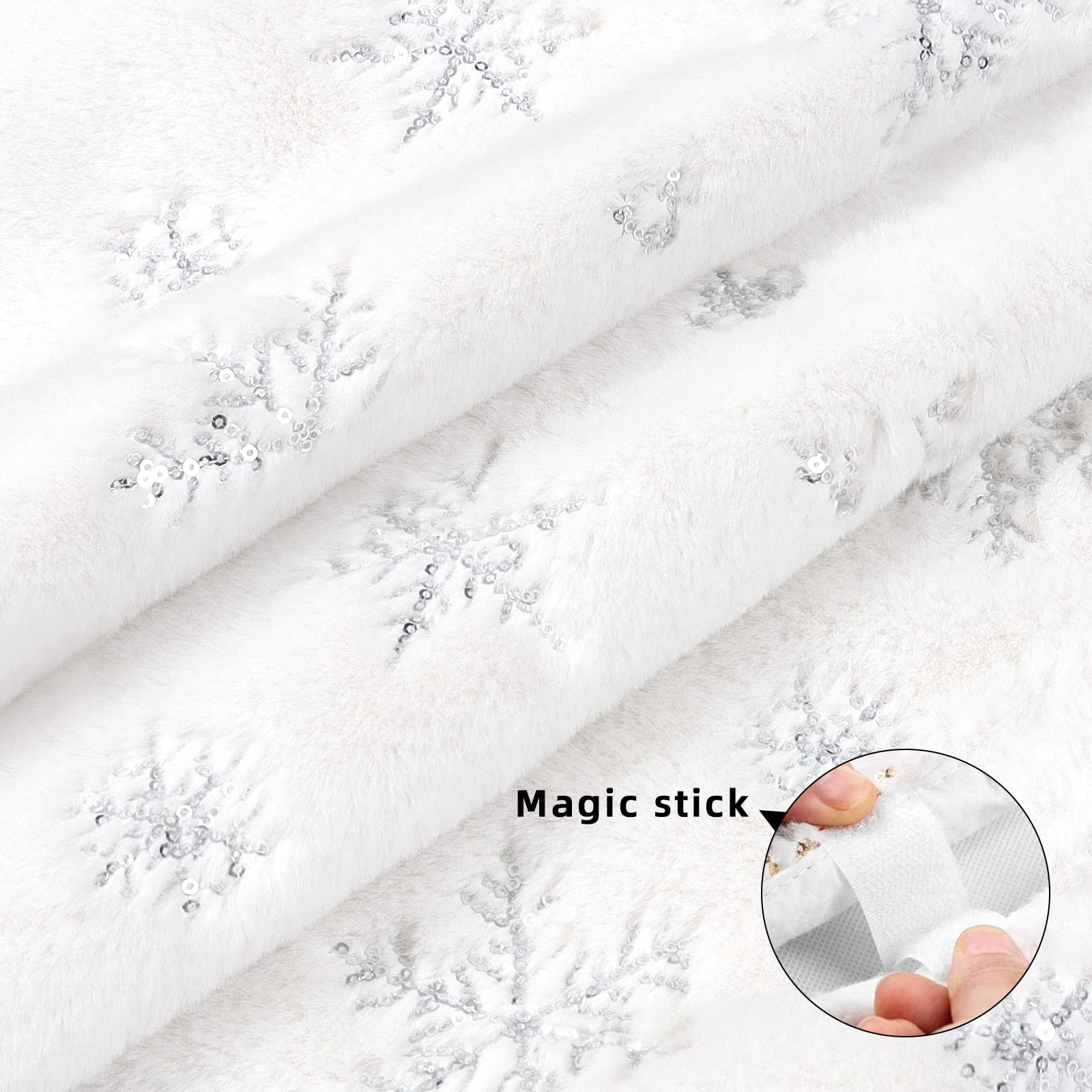 Foto 4 pulgar | Falda Dremisland Para Árbol De Navidad, Piel Sintética Blanca, 90 Cm - Venta Internacional.