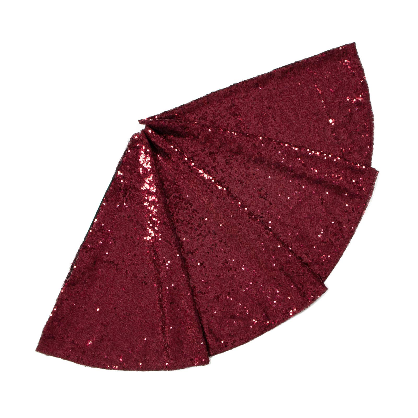 Foto 2 pulgar | Falda Para Árbol De Navidad, Lentejuelas Shinybeauty, 122 Cm, Color Burdeos - Venta Internacional.
