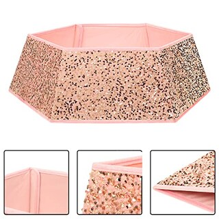 Foto 2 | Collar Para Árbol De Navidad Con Lentejuelas De Navidad, 85 Cm, Oro Rosa - Venta Internacional.