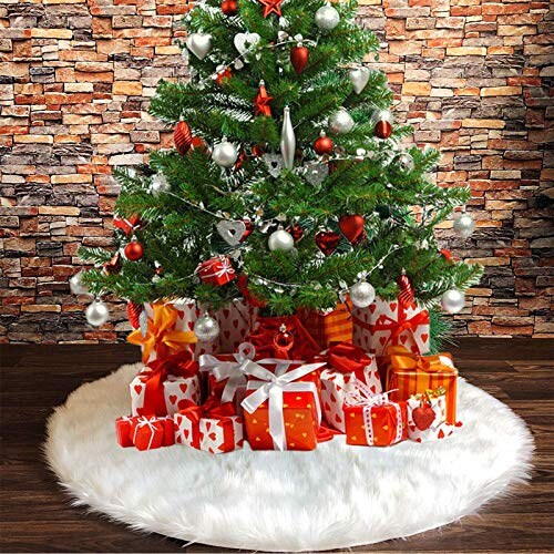 Falda Para Árbol De Navidad Deggod, De Felpa Blanca Como La Nieve, 90 Cm De Diámetro - Venta Internacional. $449